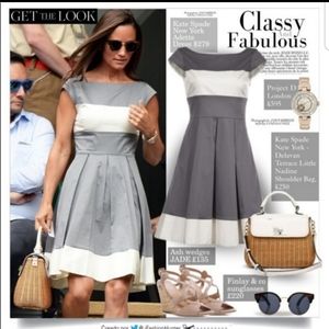 Kate Spade Adette gray and white dress